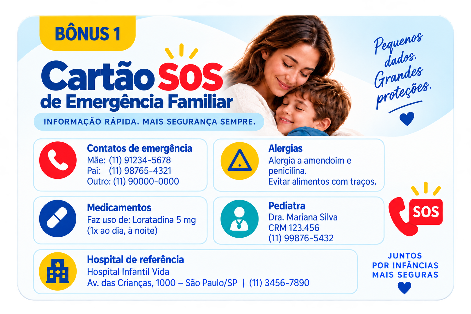 Bônus 1 — Cartão SOS de Emergência Familiar