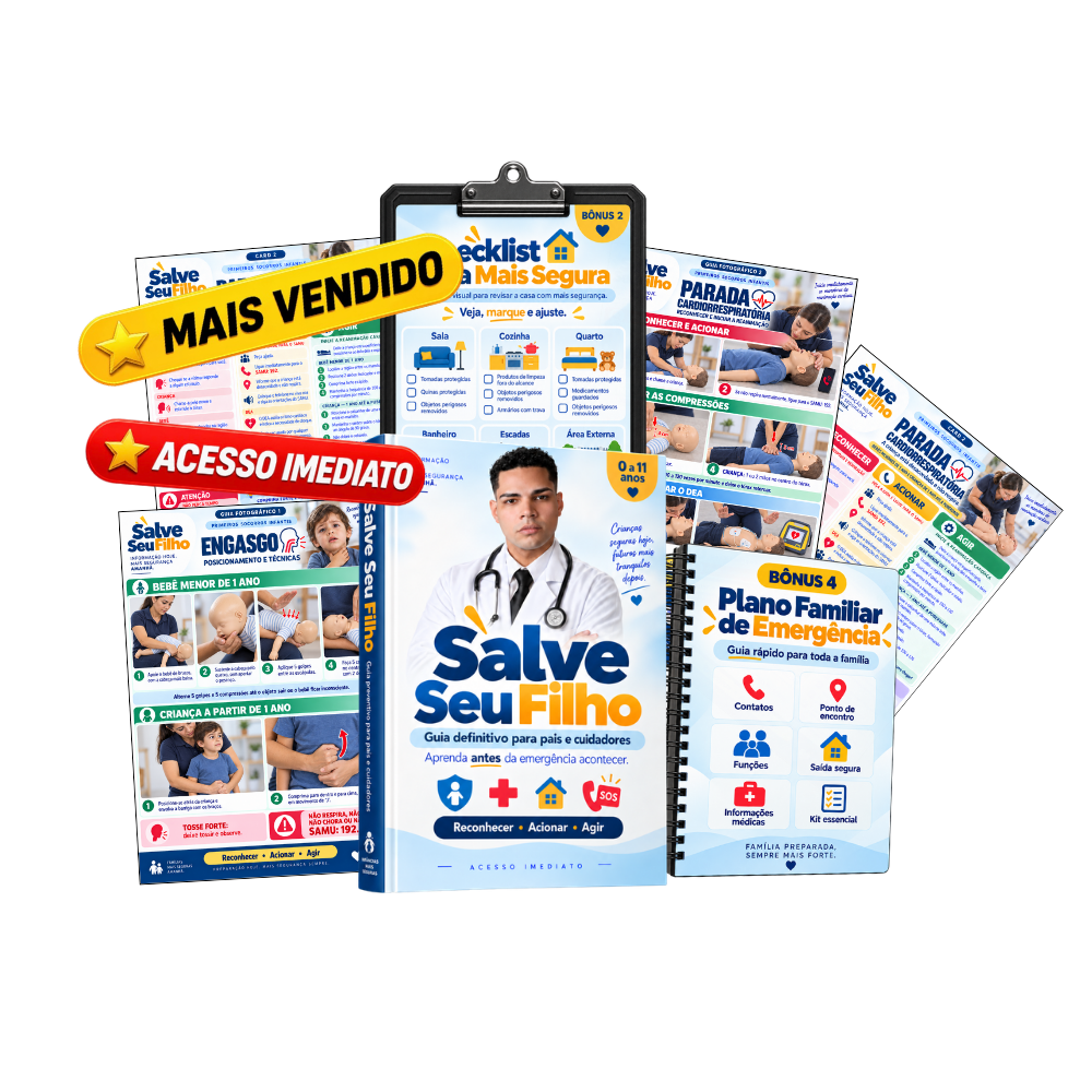 Mockup completo dos materiais do kit digital Salve Seu Filho